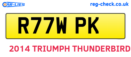 R77WPK are the vehicle registration plates.