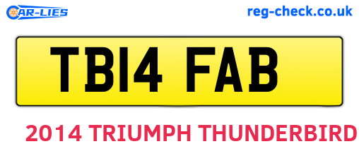 TB14FAB are the vehicle registration plates.