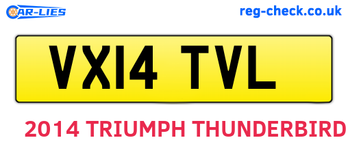 VX14TVL are the vehicle registration plates.