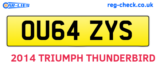 OU64ZYS are the vehicle registration plates.