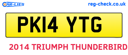 PK14YTG are the vehicle registration plates.