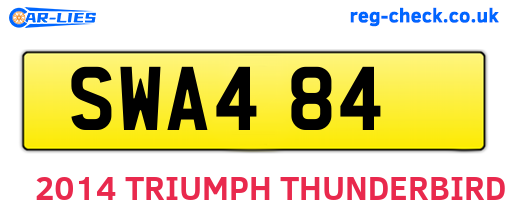 SWA484 are the vehicle registration plates.