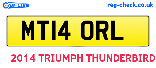 MT14ORL are the vehicle registration plates.