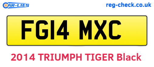 FG14MXC are the vehicle registration plates.