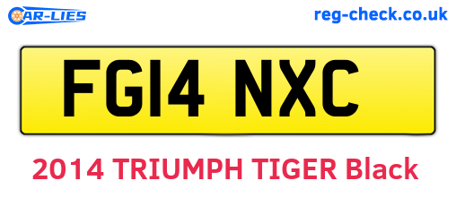 FG14NXC are the vehicle registration plates.