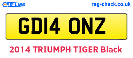 GD14ONZ are the vehicle registration plates.