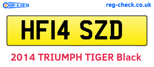 HF14SZD are the vehicle registration plates.