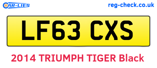 LF63CXS are the vehicle registration plates.