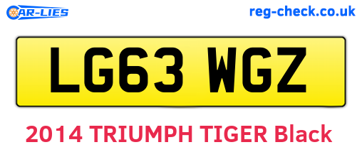 LG63WGZ are the vehicle registration plates.