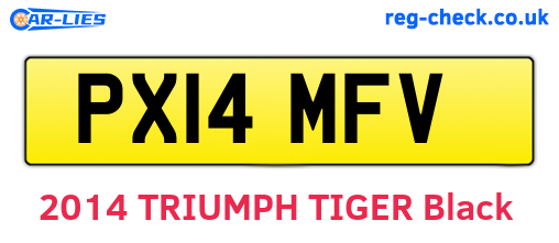 PX14MFV are the vehicle registration plates.