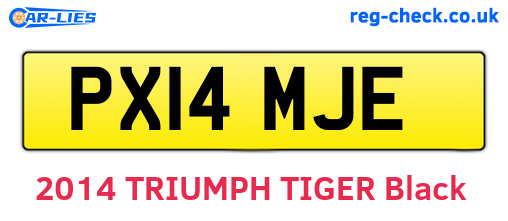 PX14MJE are the vehicle registration plates.