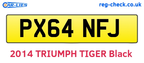 PX64NFJ are the vehicle registration plates.