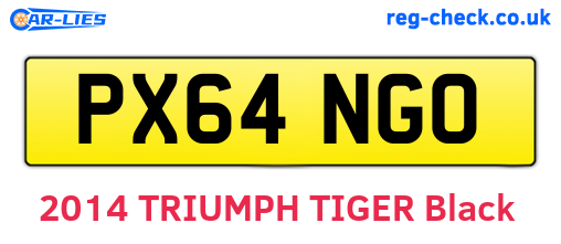 PX64NGO are the vehicle registration plates.