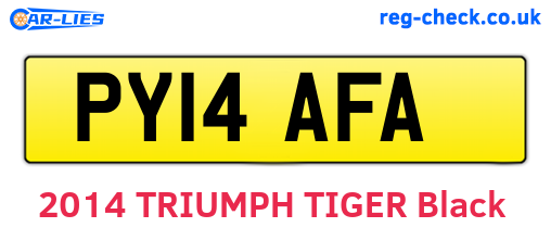 PY14AFA are the vehicle registration plates.