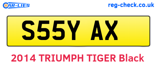 S55YAX are the vehicle registration plates.