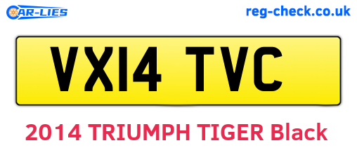 VX14TVC are the vehicle registration plates.