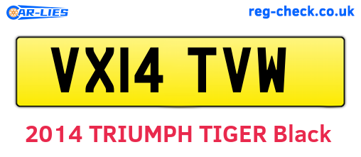 VX14TVW are the vehicle registration plates.