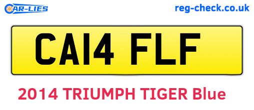 CA14FLF are the vehicle registration plates.