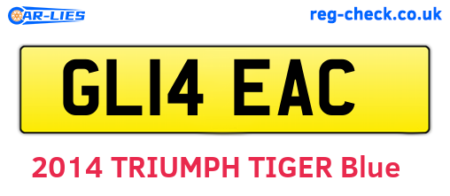 GL14EAC are the vehicle registration plates.