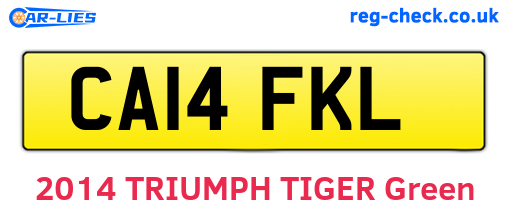 CA14FKL are the vehicle registration plates.
