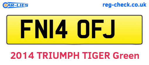 FN14OFJ are the vehicle registration plates.