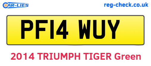 PF14WUY are the vehicle registration plates.
