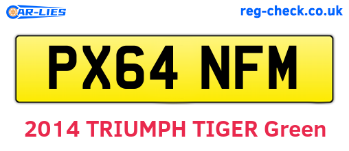 PX64NFM are the vehicle registration plates.