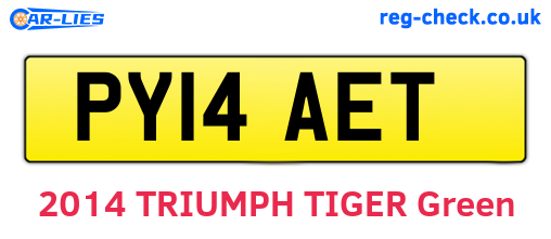 PY14AET are the vehicle registration plates.
