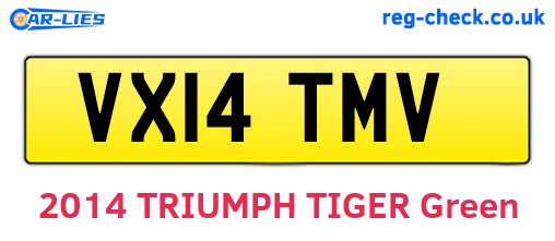 VX14TMV are the vehicle registration plates.