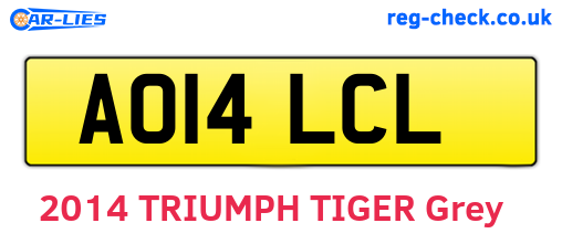 AO14LCL are the vehicle registration plates.