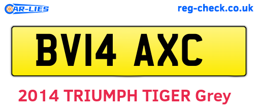 BV14AXC are the vehicle registration plates.