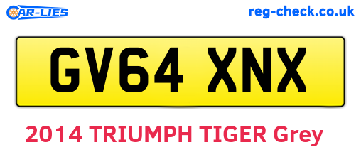 GV64XNX are the vehicle registration plates.