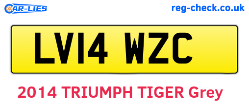 LV14WZC are the vehicle registration plates.
