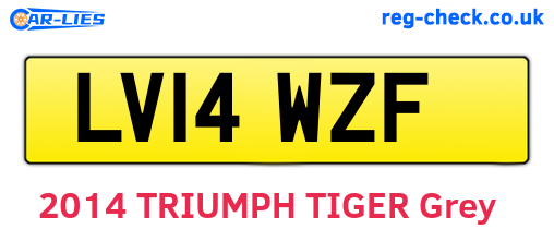 LV14WZF are the vehicle registration plates.