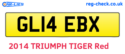 GL14EBX are the vehicle registration plates.