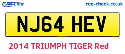 NJ64HEV are the vehicle registration plates.