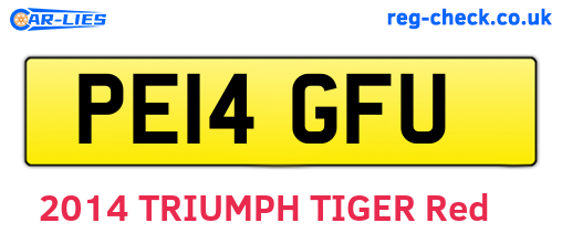 PE14GFU are the vehicle registration plates.