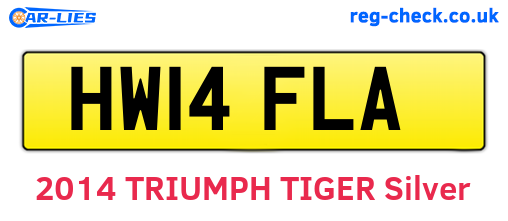 HW14FLA are the vehicle registration plates.