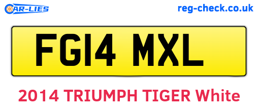 FG14MXL are the vehicle registration plates.