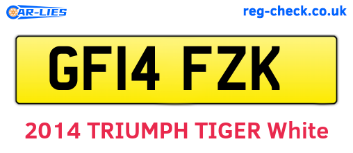 GF14FZK are the vehicle registration plates.
