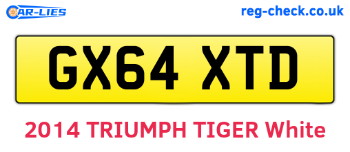 GX64XTD are the vehicle registration plates.