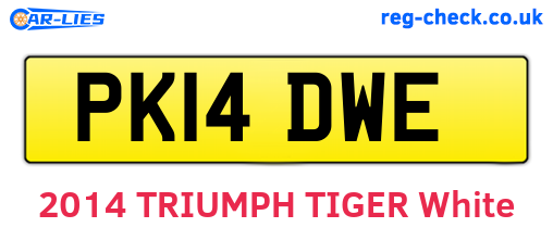 PK14DWE are the vehicle registration plates.