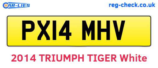 PX14MHV are the vehicle registration plates.