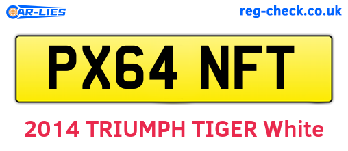 PX64NFT are the vehicle registration plates.