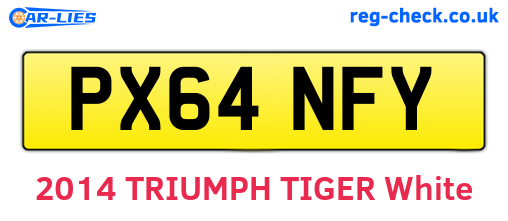 PX64NFY are the vehicle registration plates.