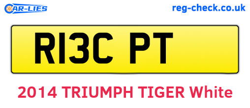 R13CPT are the vehicle registration plates.