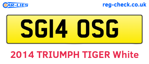SG14OSG are the vehicle registration plates.