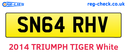 SN64RHV are the vehicle registration plates.