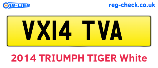 VX14TVA are the vehicle registration plates.