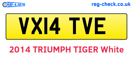 VX14TVE are the vehicle registration plates.
